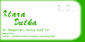 klara dulka business card